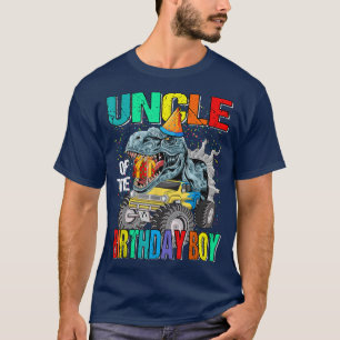 Onkel des Geburtstagsjungen Monster Truck Dinosaur T-Shirt