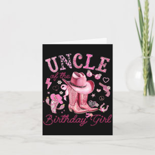Onkel des Geburtstagsmädchens rosa Cowgirl Western Karte