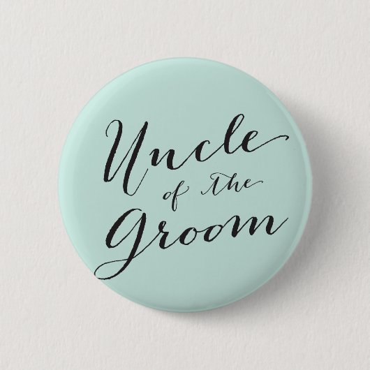 Onkel des Groom Script Wedding Probe Party Button (Vorderseite)
