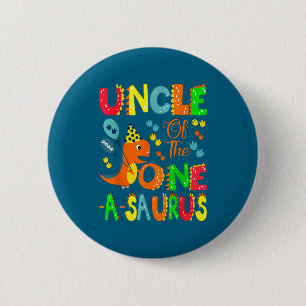 Onkel des One-a-saurus zum 1. Geburtstag Dinosau Button