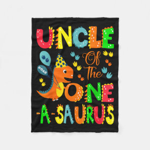 Onkel des One-a-saurus zum 1. Geburtstag Junge Din Fleecedecke