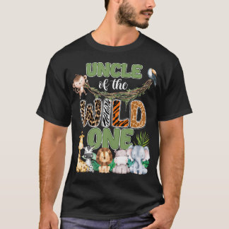 Onkel des Wilden 1. Geburtstag Familien-Safari T-Shirt
