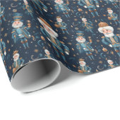 Onkel Drossel Meyer: Blue Nutcracker Ballet Geschenkpapier (Rolleneckpunkt)