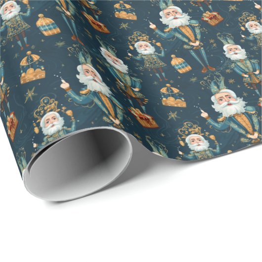 Onkel Drossel Meyer: Green Nutcracker Ballet Geschenkpapier (Rolleneckpunkt)