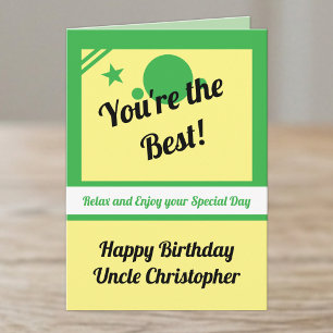 Onkel, du bist der beste grüne Geburtstag Karte