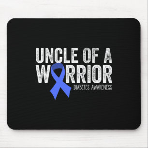 Onkel eines Kriegers T1d kid diabetisches blaues B Mousepad