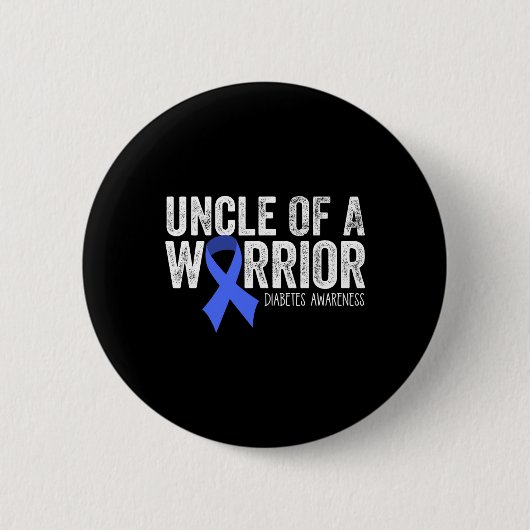 Onkel eines Kriegers T1D Kind Diabetiker blauer Sc Button (Vorderseite)
