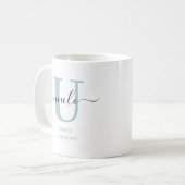 Onkel Elegant Script Monogram Kaffeetasse (Vorderseite Links)