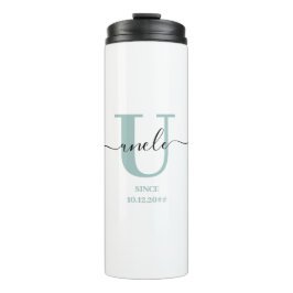 Onkel Elegant Script Monogram Thermosbecher