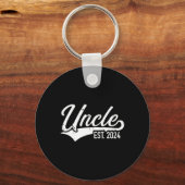 Onkel est. 2024 für Schwangerschaftsankündigung Schlüsselanhänger (Rückseite)