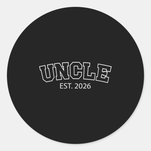 Onkel Est 2026 New Onkel Ankündigung Promo Runder Aufkleber (Vorderseite)