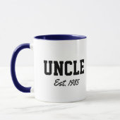 "Onkel - est. Datum" Neues Geschenk Tasse (Links)