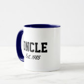 "Onkel - est. Datum" Neues Geschenk Tasse (Vorderseite Links)