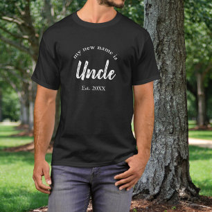 Onkel Est Jahr Weiß Neue Baby-Familie Enthüllung T-Shirt