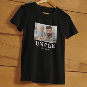 Onkel Established Jahr Typografie Foto T-Shirt