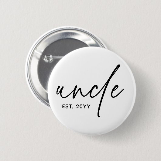 Onkel Establishment Elegant Typografy New Oncle Button (Vorne & Hinten)