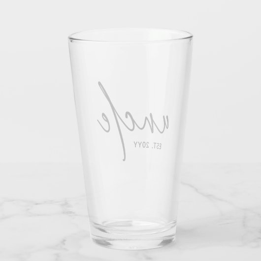 Onkel Establishment Elegant Typografy New Oncle Glas (Rückseite)