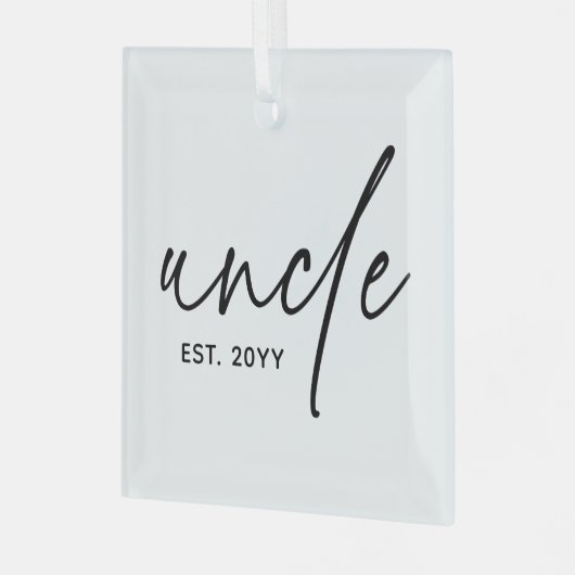 Onkel Establishment Elegant Typografy New Oncle Ornament Aus Glas (Vorderseite links)
