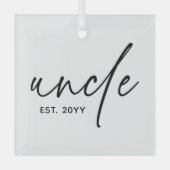 Onkel Establishment Elegant Typografy New Oncle Ornament Aus Glas (Vorderseite)