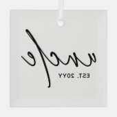 Onkel Establishment Elegant Typografy New Oncle Ornament Aus Glas (Rückseite)