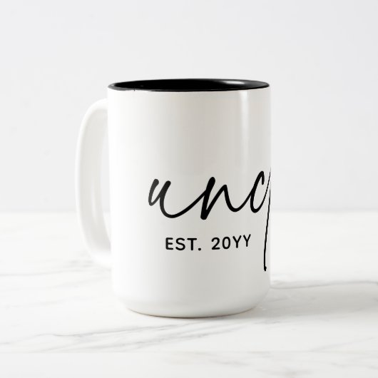 Onkel Establishment Elegant Typografy New Oncle Zweifarbige Tasse (Vorderseite Links)