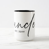 Onkel Establishment Elegant Typografy New Oncle Zweifarbige Tasse (Mittel)