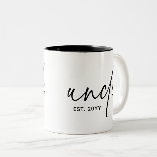 Onkel Establishment Elegant Typografy New Oncle Zweifarbige Tasse (VorderseiteRechts)