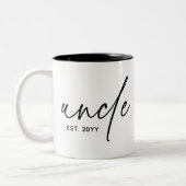 Onkel Establishment Elegant Typografy New Oncle Zweifarbige Tasse (Links)