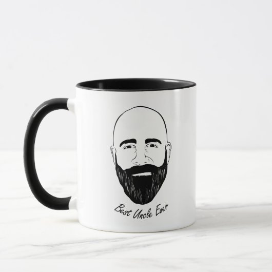 Onkel Face Sketch - Onkel Quote: Bester Onkel Ever Tasse (Links)