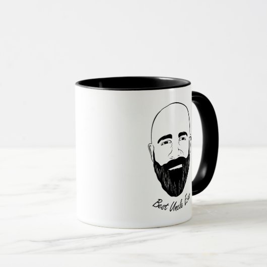 Onkel Face Sketch - Onkel Quote: Bester Onkel Ever Tasse (VorderseiteRechts)
