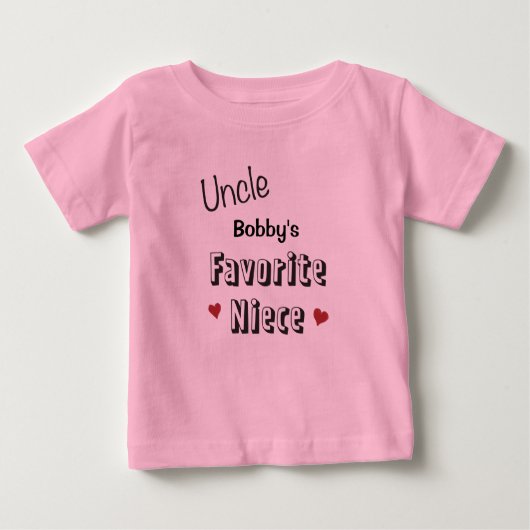 Onkel Favorite Niece Baby T-Shirt personalisiert (Vorderseite)