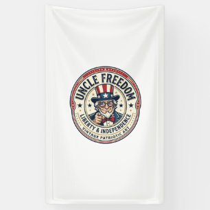 Onkel Freiheit Patriotischer Onkel Sam Gründungsch Banner