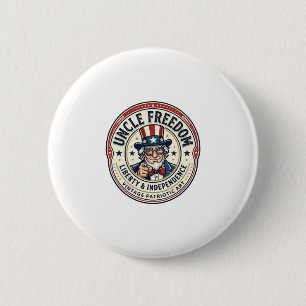 Onkel Freiheit Patriotischer Onkel Sam Gründungsch Button