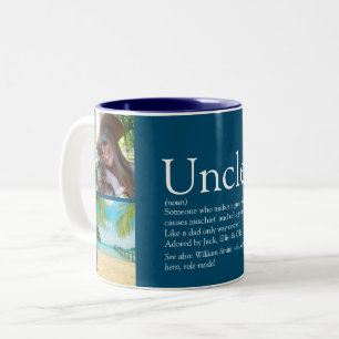 Onkel Funcle Definition 4 Foto Collage Blau Zweifarbige Tasse