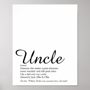 Onkel Funcle Definition Moderne lustige Schrift Poster