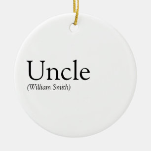 Onkel, Funcle moderne Definition Schwarz und Weiß Keramik Ornament