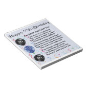 Onkel Gedicht - 50. Geburtstag Notizblock (angewinkelt)