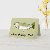 Onkel Happy Birthday: Regenbogenforelle Karte (Gelbe Blume)