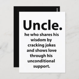 Onkel Inspirational Funny Postkarte