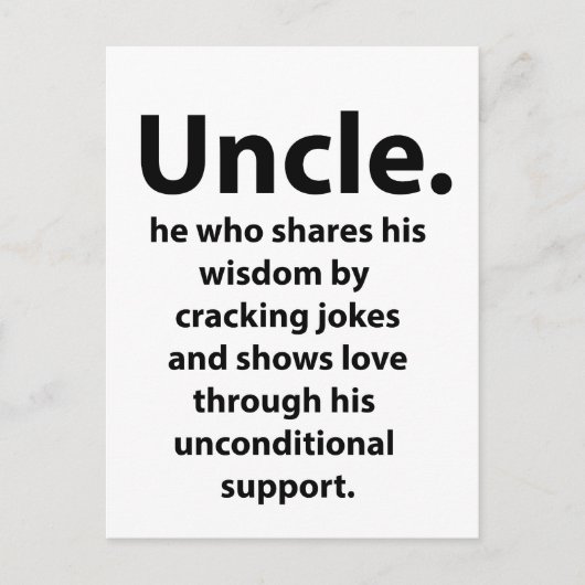 Onkel Inspirational Funny Postkarte (Vorderseite)