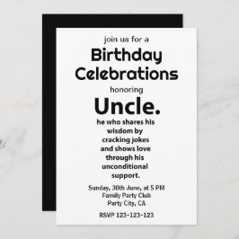 Onkel Inspirational Funny Zitat Geburtstag Onkel Einladung