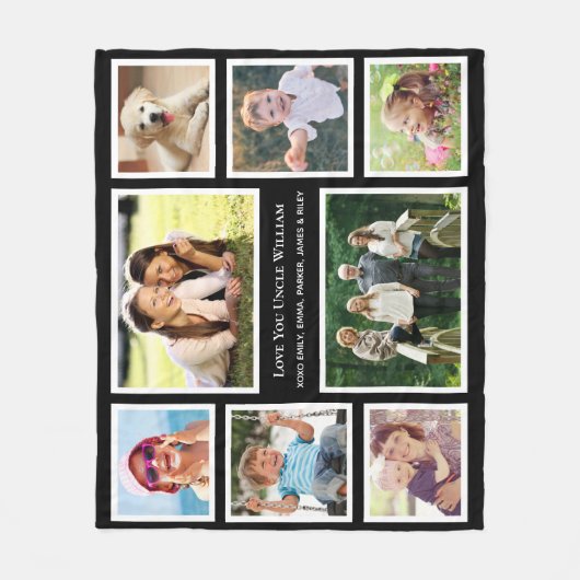 Onkel Liebe Sie FotoCollage Fleecedecke (Vorderseite)