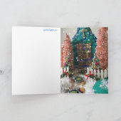 Onkel Mistletoe u. Welpe Feiertagskarte (Innenseite)