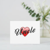 Onkel mit Herz-Grafik Postkarte (Stehend Vorderseite)