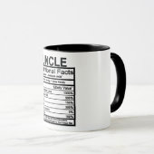 Onkel Nutritional Facts Tasse (VorderseiteRechts)