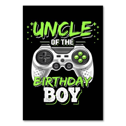 Onkel of the Birthday Boy Matching Video Game Tischnummer (Vorderseite)