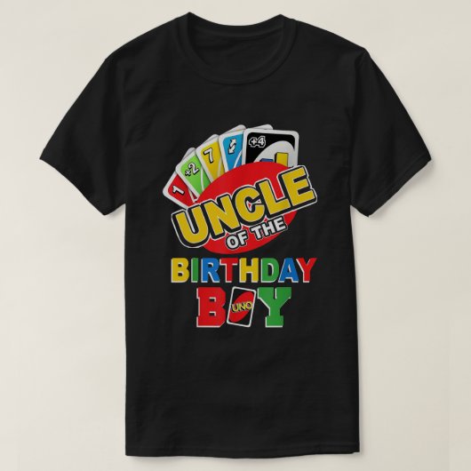 Onkel of the Birthday Boy Shirt Uno Vater Papa Fat (Design vorne)