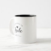 Onkel | Personalisierte Ankündigung von Neugeboren Zweifarbige Tasse (Vorderseite Links)