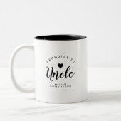 Onkel | Personalisierte Ankündigung von Neugeboren Zweifarbige Tasse (Links)