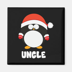 Onkel Pinguin Weihnachten Santa T-Shirt Familie pa Magnet